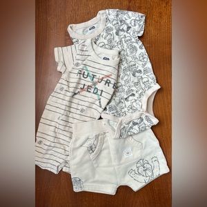 Gap Star Wars Baby Set - Onesie, Romper and Shorts, Size 12-18 Months